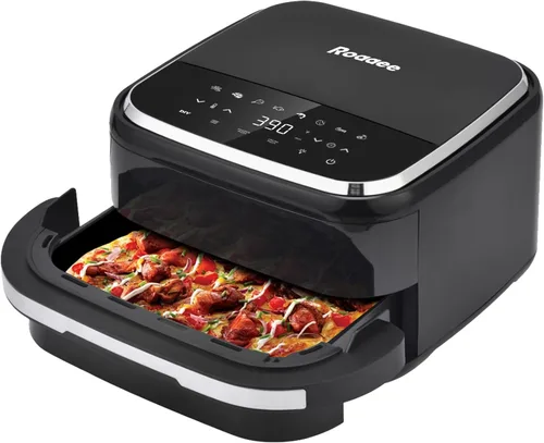 Vista 9 de Horno de pizza y freidora de aire, freidora de aire plana 11 en 1 de 4.5 cuartos de galón con tecnología superior de flujo de aire superior e