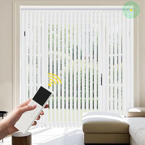 Vista 15 de Persianas verticales opacas para ventana, persianas de lino beige personalizadas para ventana, ahorro de energía, protección UV, reducción de ruido