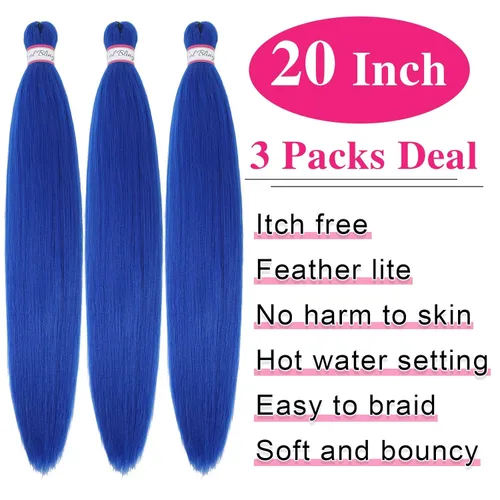 Vista 3 de Col Bling Cabello trenzado preestirado para mujer