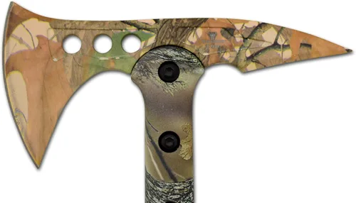 Vista 4 de Snake Eye Tactical Hacha de lanzamiento Tomahawk - Hacha táctica con funda y hacha de lanzamiento de competencia (camuflaje)