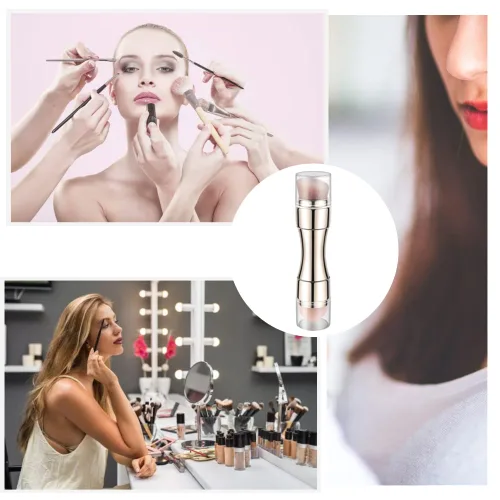 Vista 7 de Cepillo de maquillaje 4 en 1 cepillo cosmético suave cepillo de base para ojos labios y maquillaje facial