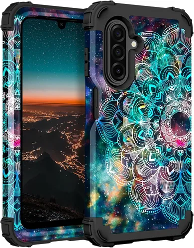 Vista 10 de Hocase Funda para Galaxy A13 5G, resistente a los golpes, protección de goma de silicona suave, funda protectora híbrida de plástico duro
