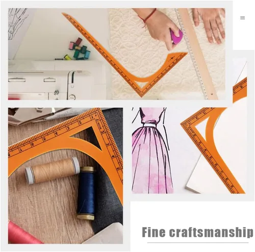 Vista 3 de EXCEART Regla en forma de L Regla de curva larga en forma de L Medida: 2 piezas de ropa de bricolaje Plantilla de dibujo flexible Regla de corte
