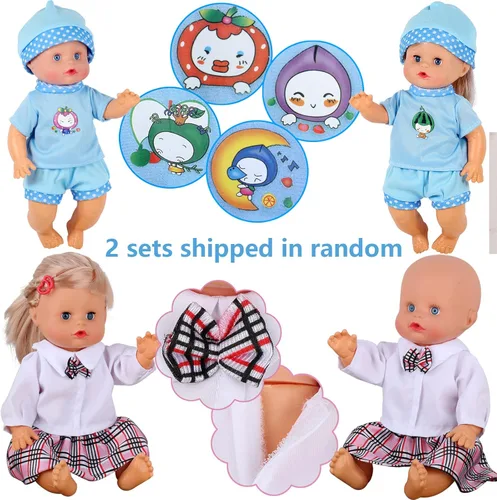 Vista 4 de 9 juegos para muñecas de bebé con vida de 9-10-11 pulgadas, vestido recién nacido, trajes de ropa con accesorio de cocina