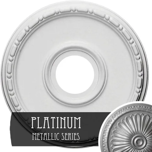 Ekena Millwork CM16MEPLS Medea - Medalla de techo para toldos de hasta 5 3/8 pulgadas, platino