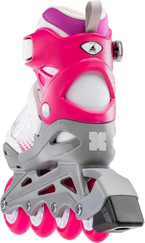 Vista 5 de Bladerunner by Rollerblade Phoenix - Patín en línea ajustable para niñas, blanco y fucsia, juvenil, patines en línea de alto rendimiento