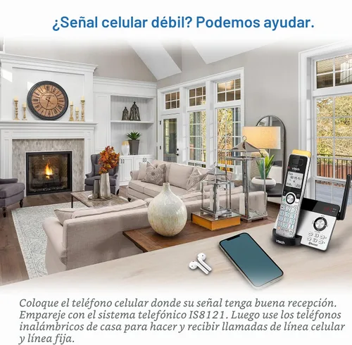 Vista 6 de VTech IS8128-11 Super Long Range DECT 6.0 Teléfono inalámbrico para el hogar con contestador automático, alcance de 2300 pies, bloqueo de llamadas