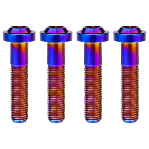 Vista 39 de M10 10 15 20 25 30 35 40 45 50 55 60 mm Tornillo de cabeza hexagonal Torx de titanio, paquete de 4 (M10x10mm, rosca de 1.25mm, plateado)