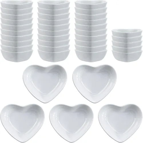 Vista 15 de SOCOSY - Plato cuadrado multiusos de cerámica para salsa, platos de condimento, tazón para sushi, platos de aperitivo, plato para servir, platillos