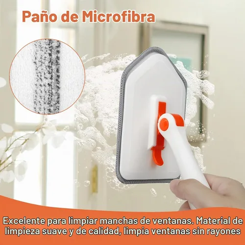Vista 6 de Cepillo de limpieza de mango largo para ducha, cepillos de limpieza 3 en 1 con 3 cabezales de limpieza diferentes para limpieza de ducha, baño Negro