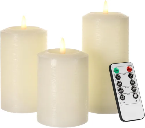 Vista 26 de ANGELLOONG Velas sin llama con control remoto para decoración de mesa, velas falsas parpadeantes que funcionan con pilas, velas de batería