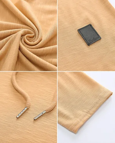 Vista 5 de Moderna sudadera deportiva de vellón con capucha, para hombres, jersey de lana unicolor sin botones.