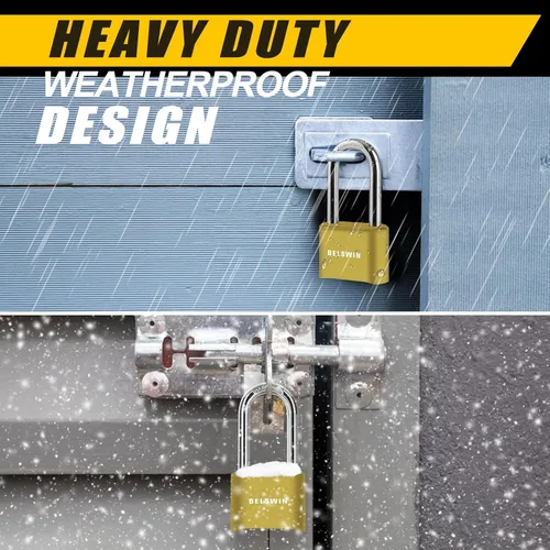 Vista 3 de DELSWIN Candado de combinación para exteriores, resistente a la intemperie, 4 dígitos de 2.5 pulgadas de largo, candado de combinación para puerta