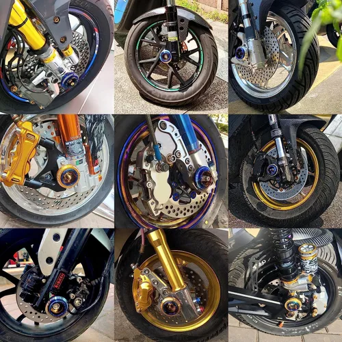 Vista 6 de Modengzhe Protector de choque de rueda deslizante para marco de motocicleta, protección contra caídas, copa de horquilla delantera, ciclomotor