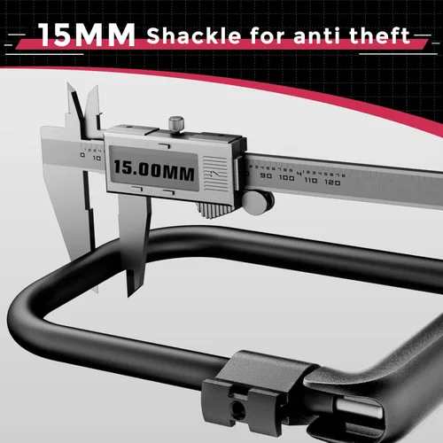 Vista 4 de Windone E Bike U Lock con llaves, 6 pulgadas de longitud, impermeable, de seguridad, antirrobo, para motocicleta y scooter con soporte de montaje