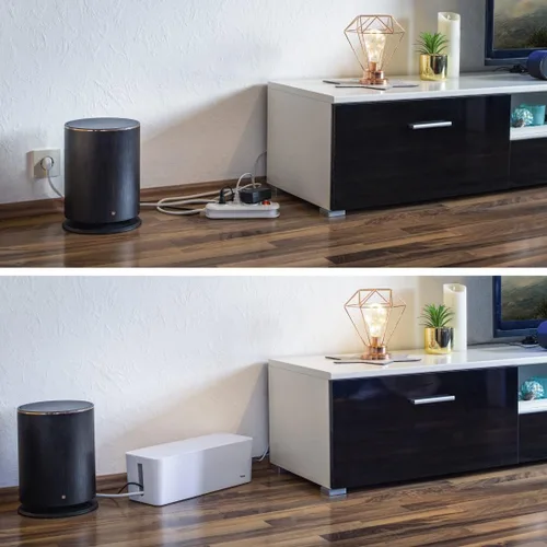 Vista 18 de Hama 20662 - Caja de cables Maxi, 6.1 x 15.7 x 5.1 in, con patas de goma, color blanco