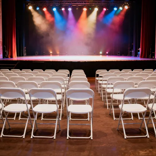 Vista 2 de Heavy-Duty Folding Chairs 10 Pack, White, Commercial Grade Steel Frame & Durable Plastic Seat, 350-lb Static Capacity, Foldable and Stackable for