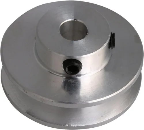 CNBTR 1.2x0.6x0.2 in aleación de aluminio de plata 0.2 in polea fija del agujero para el eje del motor 0.012-0.020 in PU tipo correa redonda