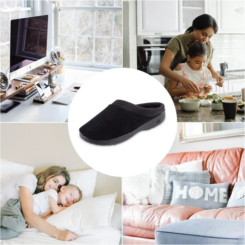 Vista 6 de isotoner Womens Terry and Satin Slip on Cushioned Slipper with Memory Foam for IndoorOutdoor Comfort Flat Sandals