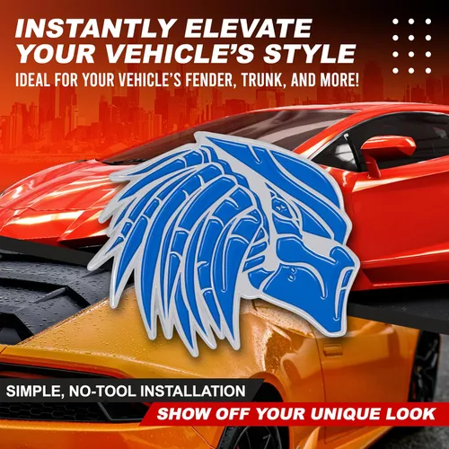 Vista 5 de Predator Emblem, accesorios automotrices exteriores 3D personalizados, ajuste universal para automóvil, camión, SUV (juego de 2) (azul)