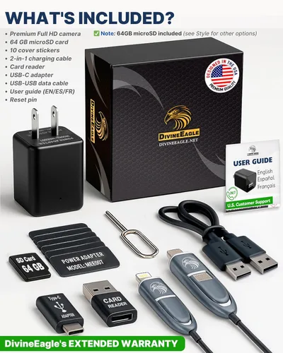 Vista 6 de DIVINEEAGLE Cámara domo Full HD enchufable – Cámara para mascotas de 1080p confiable premium con detección de movimiento – Fácil configuración sin