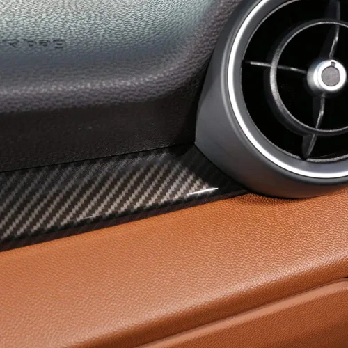 Vista 5 de YIWANG Panel de consola central de automóvil para Alfa Romeo Giulia 2016-2019 para conductor de mano izquierda (fibra de carbono)