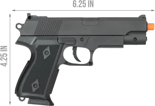 Vista 2 de Pistola de aire comprimido BB de 7 pulgadas con resorte de polímero (negro)
