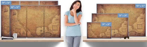 Vista 7 de Mapa de viaje Push Pin USA - Golden Aged - Fabricado en Ohio, EE. UU