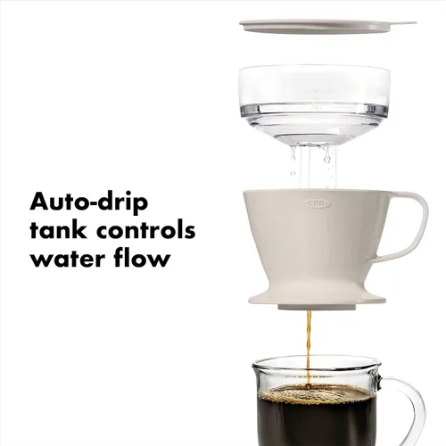 Vista 7 de OXO Brew - Cafetera compacta de café frío y cafetera de una sola porción, 12 onzas, color blanco