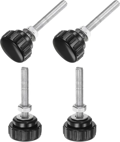 Vista 22 de Uxcell - 4 juegos de pomos moleteados con tornillos de pulgar, tuercas y arandelas, rosca macho métrica M3 x 30 mm, 14 mm de plástico, cabeza de 304