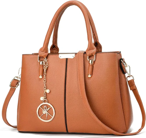 Vista 33 de Bolso y bolsos de mano para mujer, 3 compartimentos con cremallera, bolso de mano de diseñador con asa superior