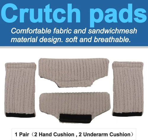 Vista 2 de Almohadillas para muletas – Acolchado para muleta de brazo – Funda de almohada universal acolchada para axilas con mango de antebrazo