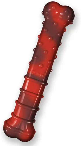 Vista 24 de Nylabone Juguete masticable original y texturizado para perros, juguetes duraderos y resistentes para masticadores agresivos, sabor a tocino