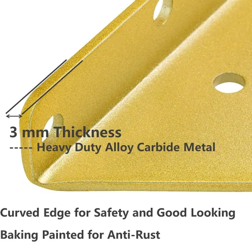 Vista 2 de Soporte de estante flotante 4 piezas para pequeños estantes flotantes de madera, soportes de estante de 4 x 3 pulgadas con tornillos de anclaje de 2