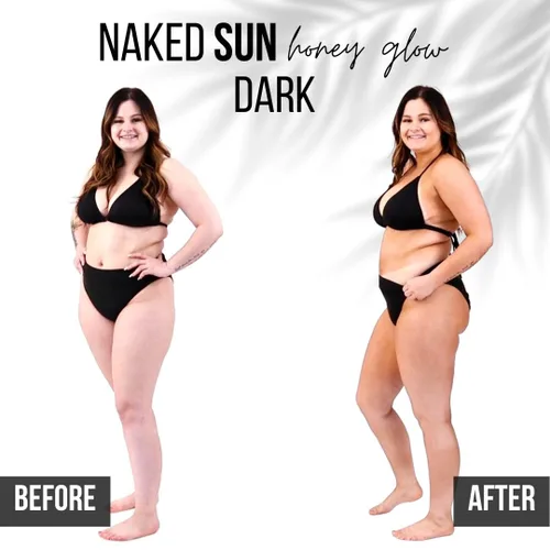 Vista 5 de Naked Sun Honey Glow Spray Tanning Solution Trio Bundle (3 artículos): Bronce Oscuro, Violeta y Rapid Express Aerógrafo Tan Mist