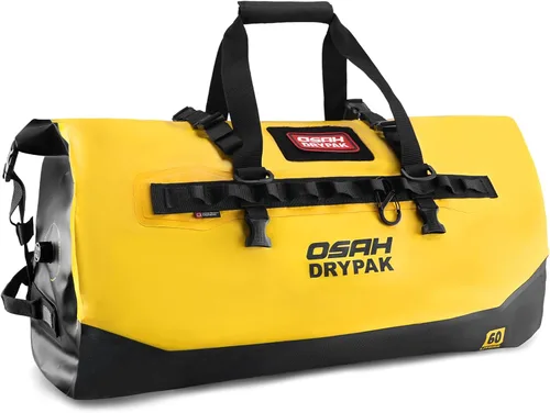 Vista 18 de Bolsa de lona impermeable 25L/40L/60L – Bolsa trasera de motocicleta resistente, bolsa seca enrollable para viajes, camping, canotaje, kayak