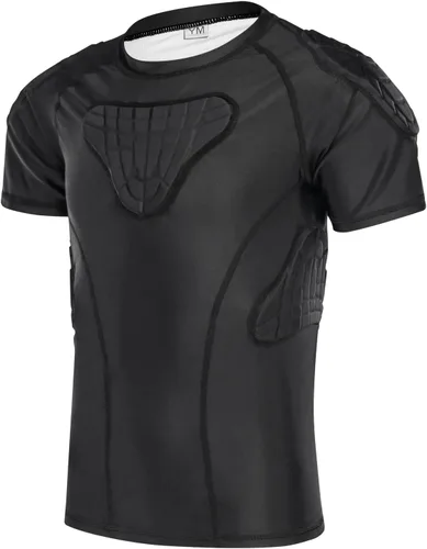 Vista 12 de DGXINJUN Protector acolchado de costilla de fútbol para niños y niñas, protector de corazón, camiseta de esternón, rugby y béisbol