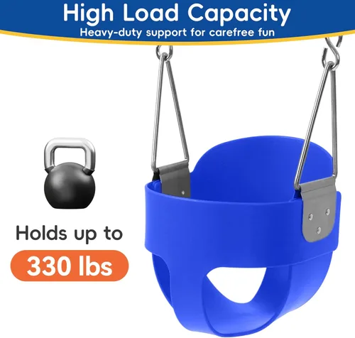 Vista 5 de Take Me Away Juegos de columpios para patio trasero, respaldo alto resistente, asiento de columpio para bebé totalmente ajustable con cadenas