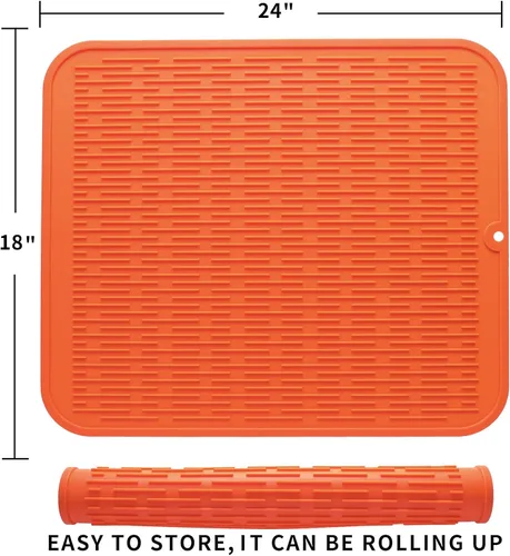 Vista 235 de MicoYang Alfombrilla de Silicona para Secar Platos de Múltiples Usos, Fácil de Limpiar, Ecológica, Alfombrilla de Silicona Resistente al Calor