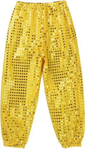 Pantalones sueltos de lentejuelas para niños, pantalones de baile callejero de hip hop, pantalones Haren, traje de baile para niños y niñas