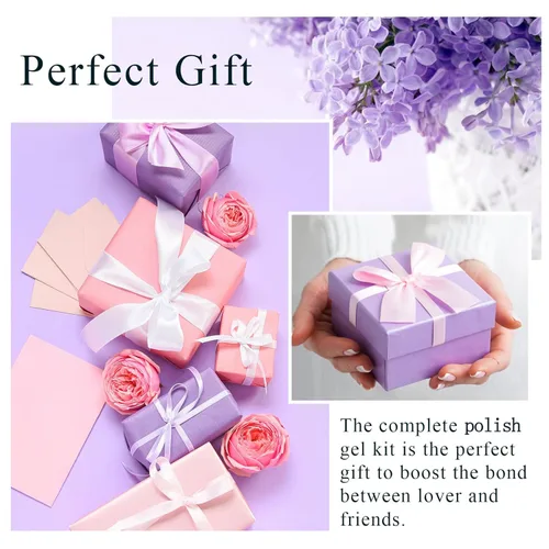 Vista 6 de Kit de esmalte de uñas de gel con luz UV, 10 colores, esmalte de uñas de gel, capa superior brillante y mate, kit de iniciación de VANREESA