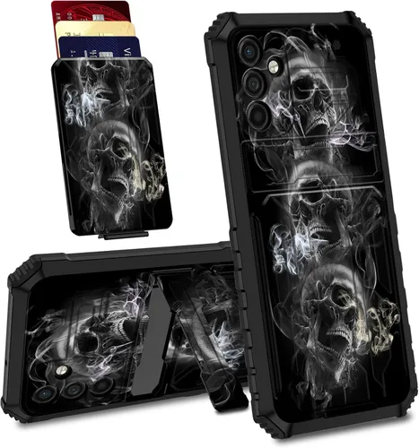 Vista 10 de Funda para Samsung Galaxy A13 5G con ranura desmontable para tarjetero, función atril, doble capa, resistente, a prueba de golpes, funda oculta