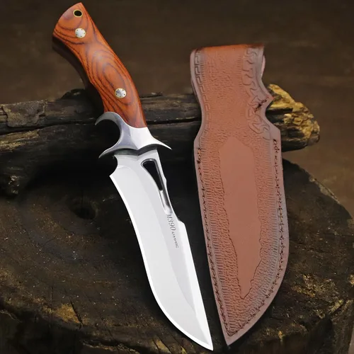 Vista 4 de WPKOPYA Cuchillo de caza afilado M390 de 10.4 pulgadas y vaina, adecuado para supervivencia al aire libre, senderismo, pesca, EDC, herramientas