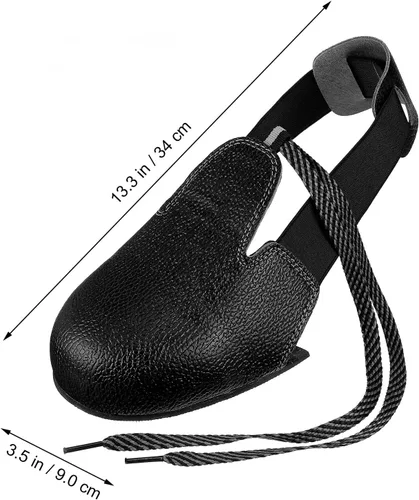 Vista 4 de EXCEART Punta de acero 1 par de tapas de zapatos de seguridad universales antigolpes de cuero cubiertas de zapatos accesorios con correa ajustable