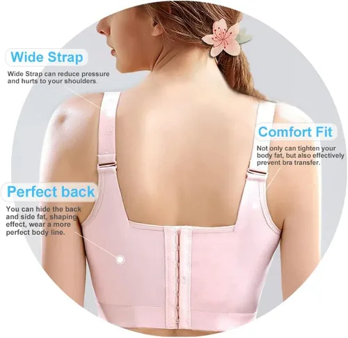 Vista 2 de Brasier push up para mujer, cobertura completa, brasier con aros, brasier de copa profunda para ocultar la espalda, brasier de camiseta suave