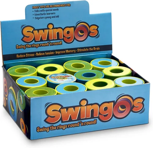 Vista 2 de Trainers Warehouse SwingOs Aumenta el enfoque, reduce el estrés Juego de 24 juguetes antiestrés en caja (Swingos 24)