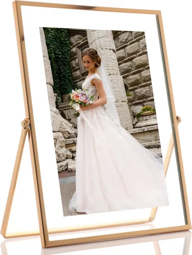 Vista 13 de Lawrence Frames Marco de fotos de metal con caballete flotante, 4 x 4, color negro