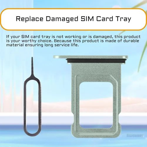 Vista 4 de Para iPhone 12 Verde Tarjeta SIM Bandeja de Reemplazo Solo Versión SIM para iPhone12 Ranura para tarjeta con anillo de goma impermeable Kit