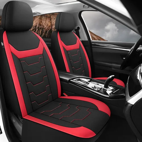 Vista 2 de CAROMOP Fundas de asiento de coche transpirables para asientos completos, fundas de asiento de tela de malla de aire 3D para automóviles, fundas