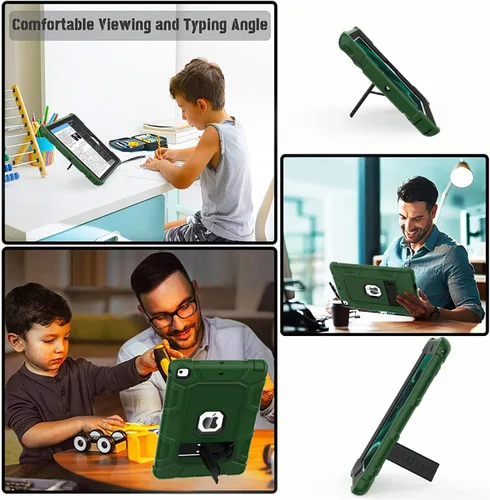 Vista 6 de Rantice Fundas para iPad de 6ª generación, funda para iPad de 5ª generación, funda para iPad Air 2, funda para iPad 9.7, funda de protección contra